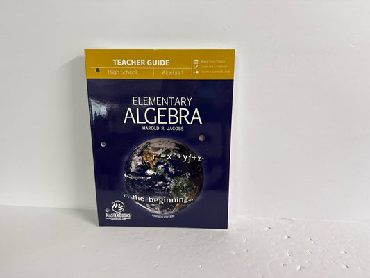 Elementary Algebra MasterBooks Teacher Guide  Pre-Owned Mathematics Textbooks