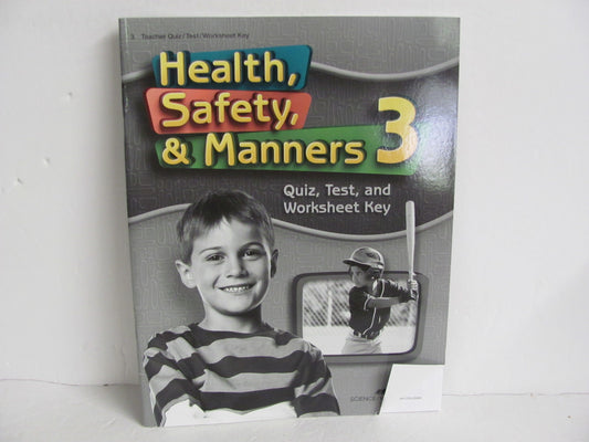 Health, Safety, & Manners Abeka Quiz/Test Key  Pre-Owned 3rd Grade Health Books