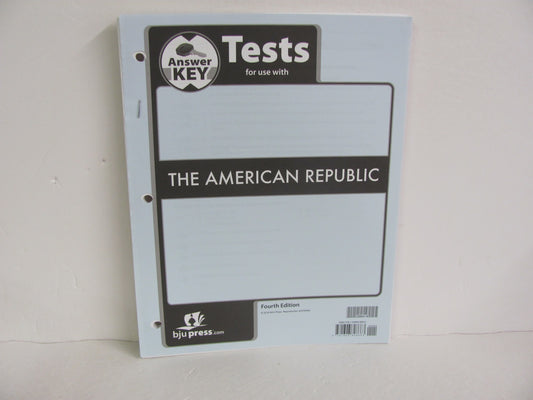 The American Republic BJU Press Test Key Pre-Owned 8th Grade History Textbooks