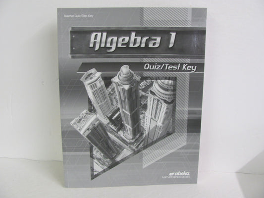Algebra 1 Abeka Quiz/Test Key  Pre-Owned High School Mathematics Textbooks