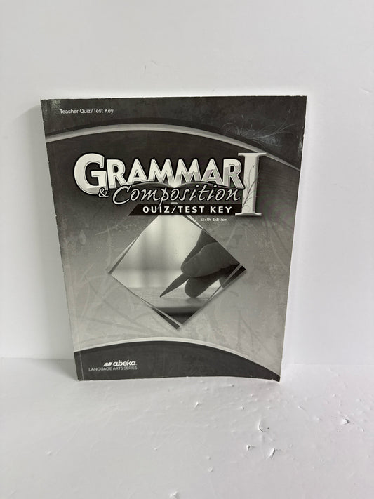 Grammar & Composition I Abeka Quiz/Test Key  Pre-Owned Language Textbooks