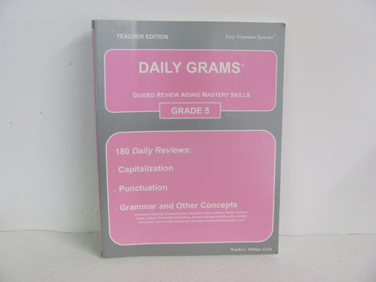 Daily Grams 5 Easy Grammar Teacher Edition  Pre-Owned Language Textbooks