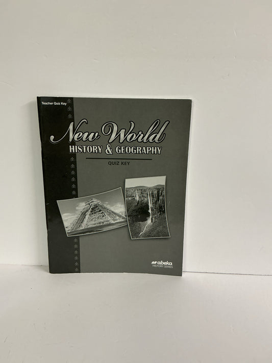 New World History & Geography Abeka Quiz Key Pre-Owned History Textbooks