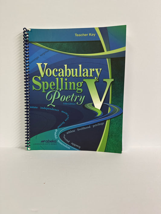 Vocabulary Spelling Poetry V Abeka Teacher Key  Pre-Owned Language Textbooks
