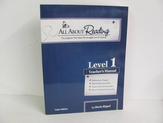 All About Reading Level 1 Teacher Manual  Pre-Owned Rippel Reading Textbooks