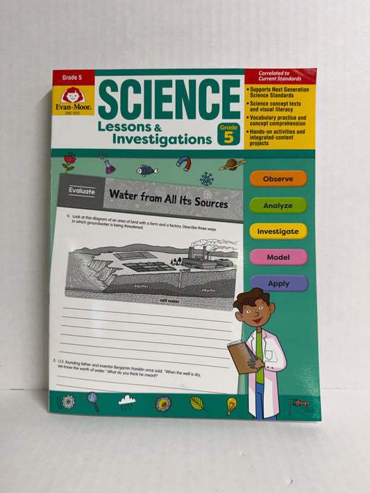 Science Lessons & Investigations Evan-Moor 5th Grade Science Textbooks