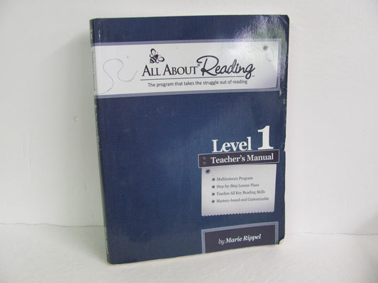 All About Reading Level 1 Teacher Manual  Pre-Owned Rippel Reading Textbooks