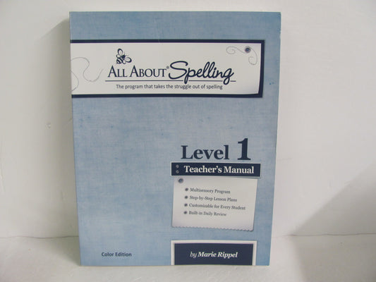 All About Spelling Level 1 Teacher Manual  Pre-Owned Spelling/Vocabulary Books