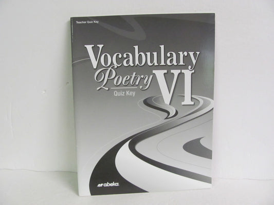 Vocabulary Poetry VI Abeka Quiz Key Pre-Owned 12th Grade Language Textbooks