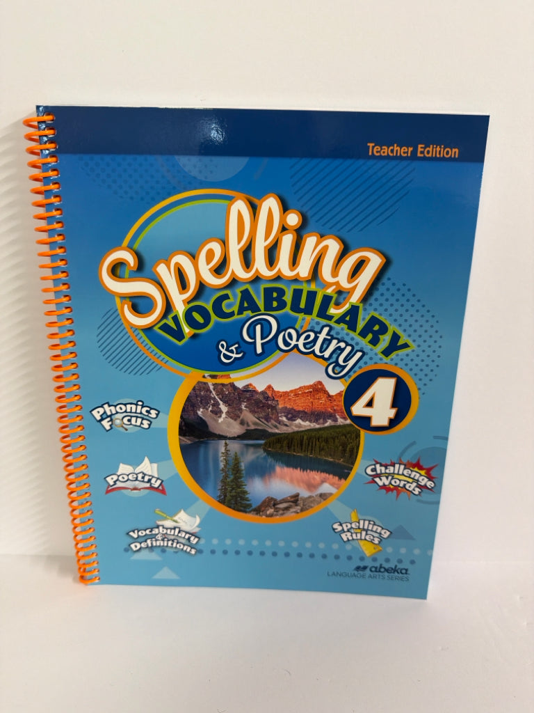 Spelling Vocabulary & Poetry 4 Abeka 4th Grade Language Textbooks