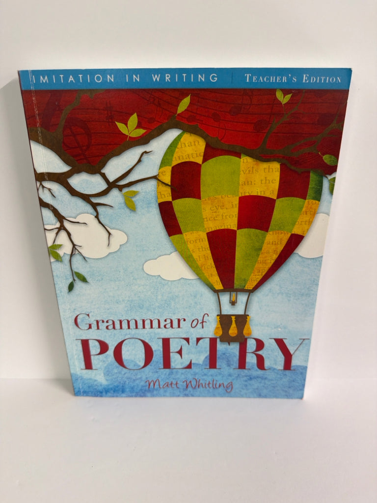 Grammar of Poetry Canon Press Teacher Edition  Pre-Owned Matt Whitling Poetry