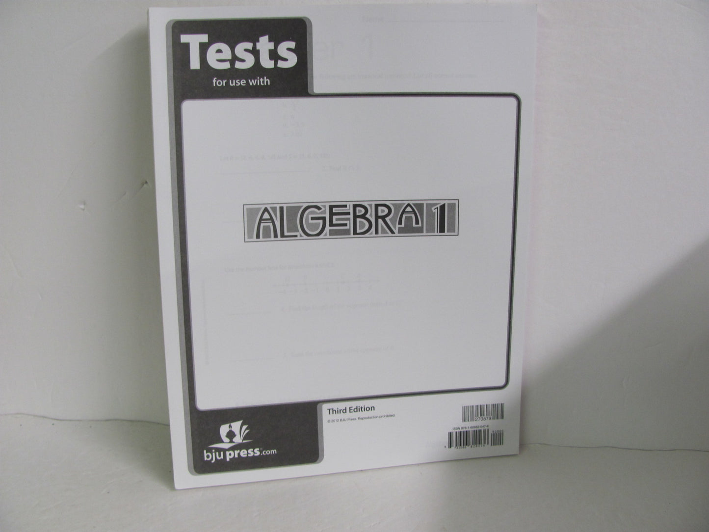 Algebra 1 BJU Press Tests  Pre-Owned High School Mathematics Textbooks
