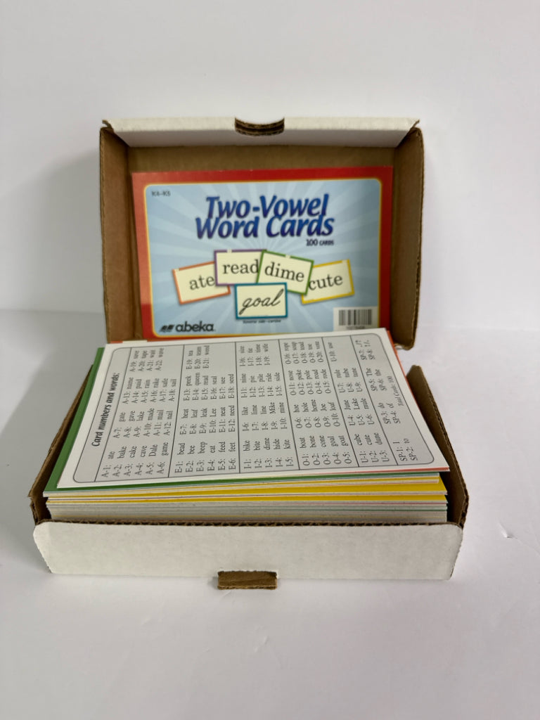 Two Vowel Word Cards Abeka Cards Pre-Owned Kindergarten Language Textbooks