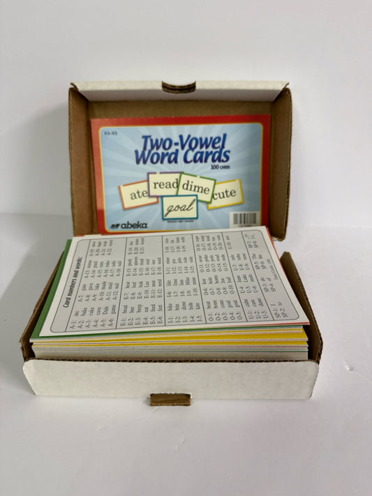 Two Vowel Word Cards Abeka Cards Pre-Owned Kindergarten Language Textbooks