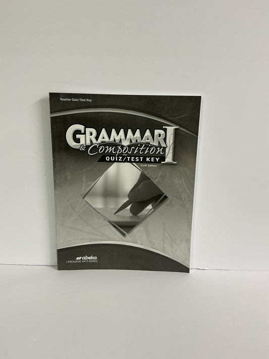 Grammar & Composition 1 Abeka Quiz/Test Key  Pre-Owned Language Textbooks