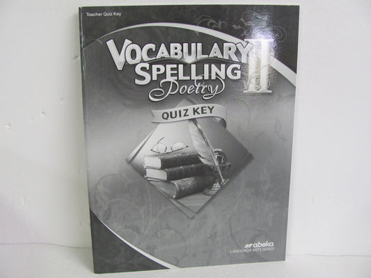 Vocabulary Spelling Poetry II Abeka Quiz and Exam Book Spelling/Vocabulary Books