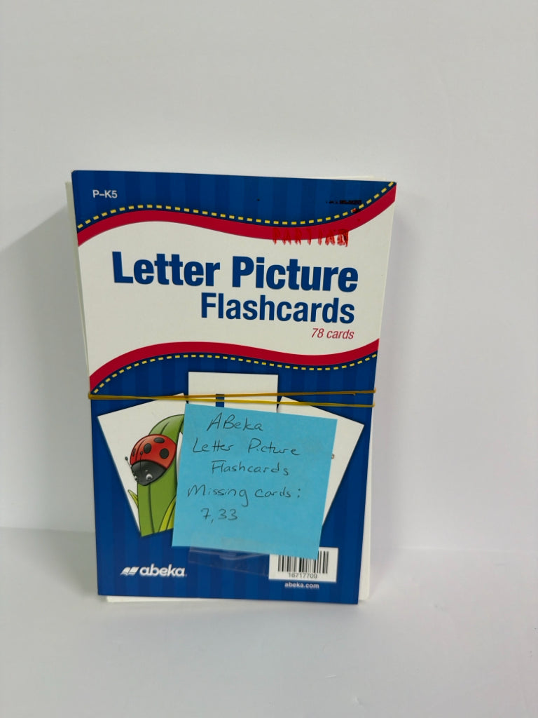 Letter Picture Flash Abeka Flashcards Pre-Owned Preschool Language Textbooks