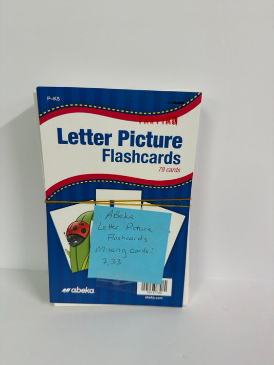 Letter Picture Flash Abeka Flashcards Pre-Owned Preschool Language Textbooks