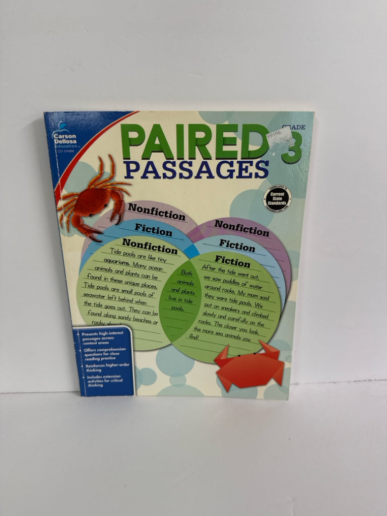 Paired Passages Carson Dellosa Student Book Pre-Owned Reading Textbooks