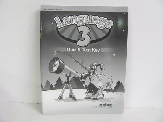 Language 3 Abeka Quiz/Test Key  Pre-Owned 3rd Grade Language Textbooks