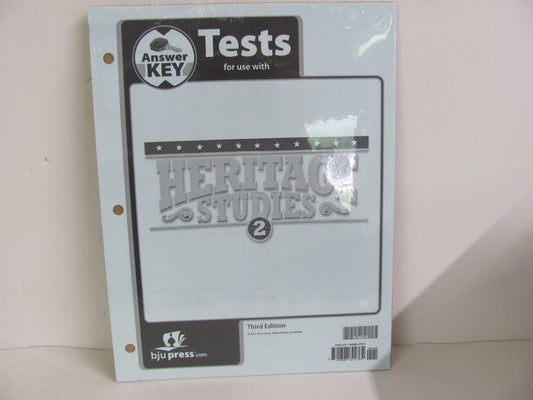 Heritage Studies 2 BJU Press Test Key Pre-Owned 2nd Grade History Textbooks