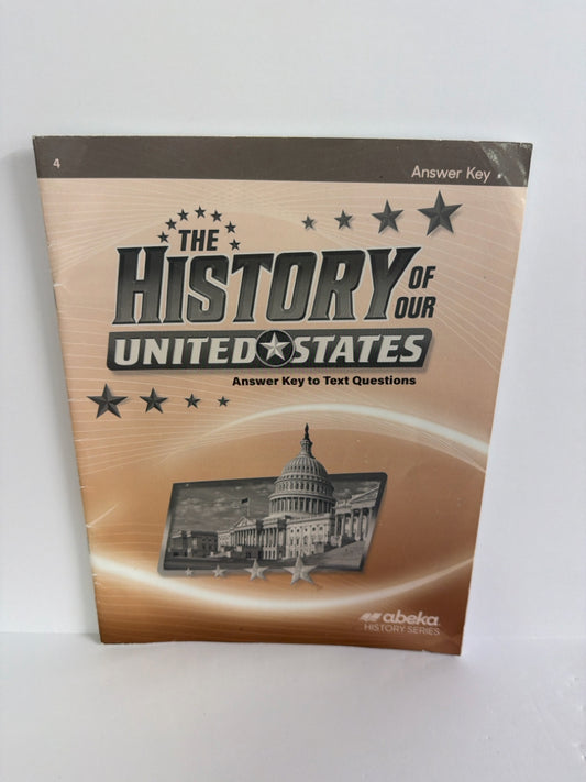 The History of Our United States Abeka Answer Key  Pre-Owned History Textbooks