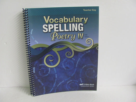 Vocabulary Spelling Poetry IV Abeka 10th Grade Spelling/Vocabulary Books
