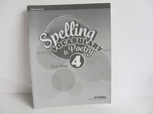 Spelling Vocabulary & Poetry Abeka Test Key Pre-Owned Spelling/Vocabulary Books