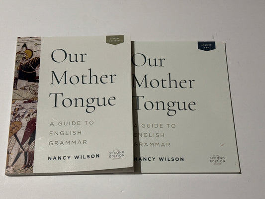 Our Mother Tongue Canon Press Answer Key  Pre-Owned Classical Education