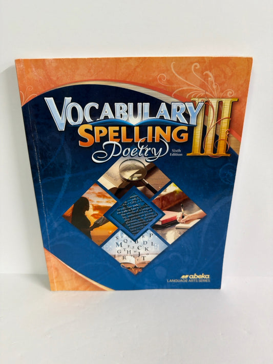 Vocabulary Spelling Poetry III Abeka Student Book Pre-Owned Language Textbooks
