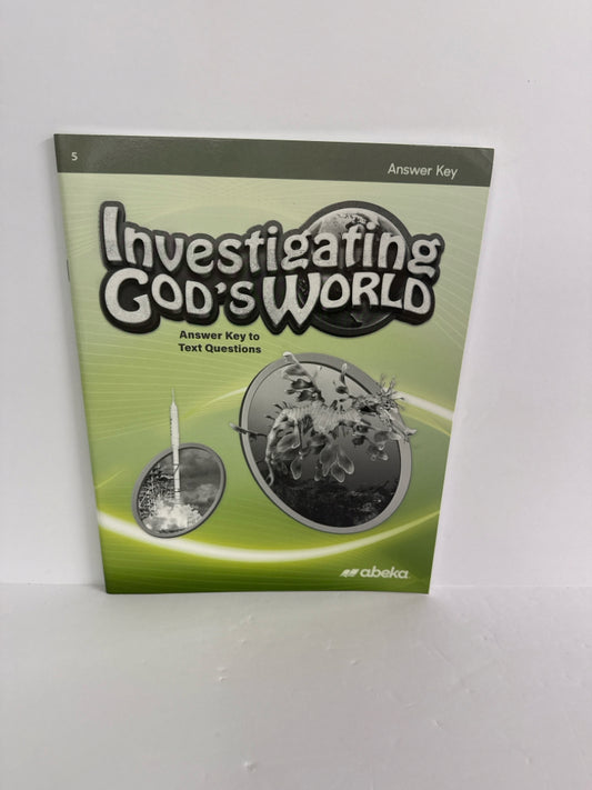 Investigating God's World Abeka Answer Key  Pre-Owned Science Textbooks