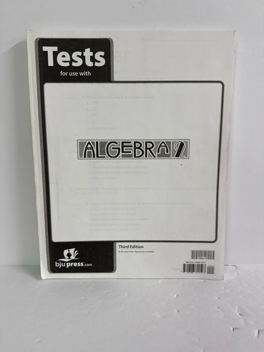 Algebra 2 BJU Press Tests  Pre-Owned 11th Grade Mathematics Textbooks
