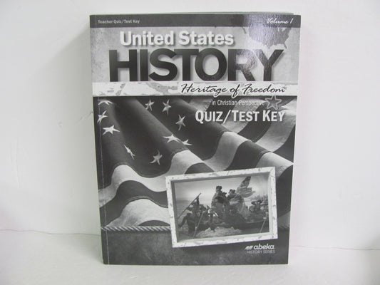 United States History Vol 1 Abeka Quiz/Test Key  Pre-Owned History Textbooks
