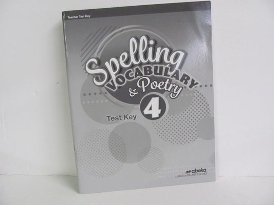 Spelling Vocabulary & Poetry Abeka Test Key Pre-Owned Spelling/Vocabulary Books