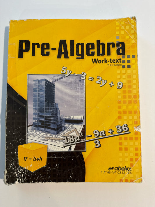 Pre Algebra Abeka Worktext  Pre-owned 8th Grade Mathematics Textbooks