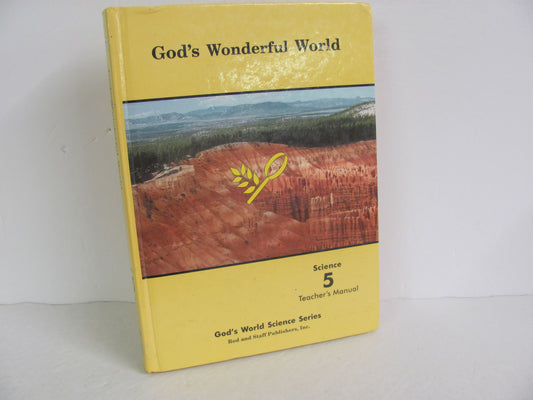 God's Wonderful World Rod & Staff Teacher Manual  Pre-Owned Science Textbooks