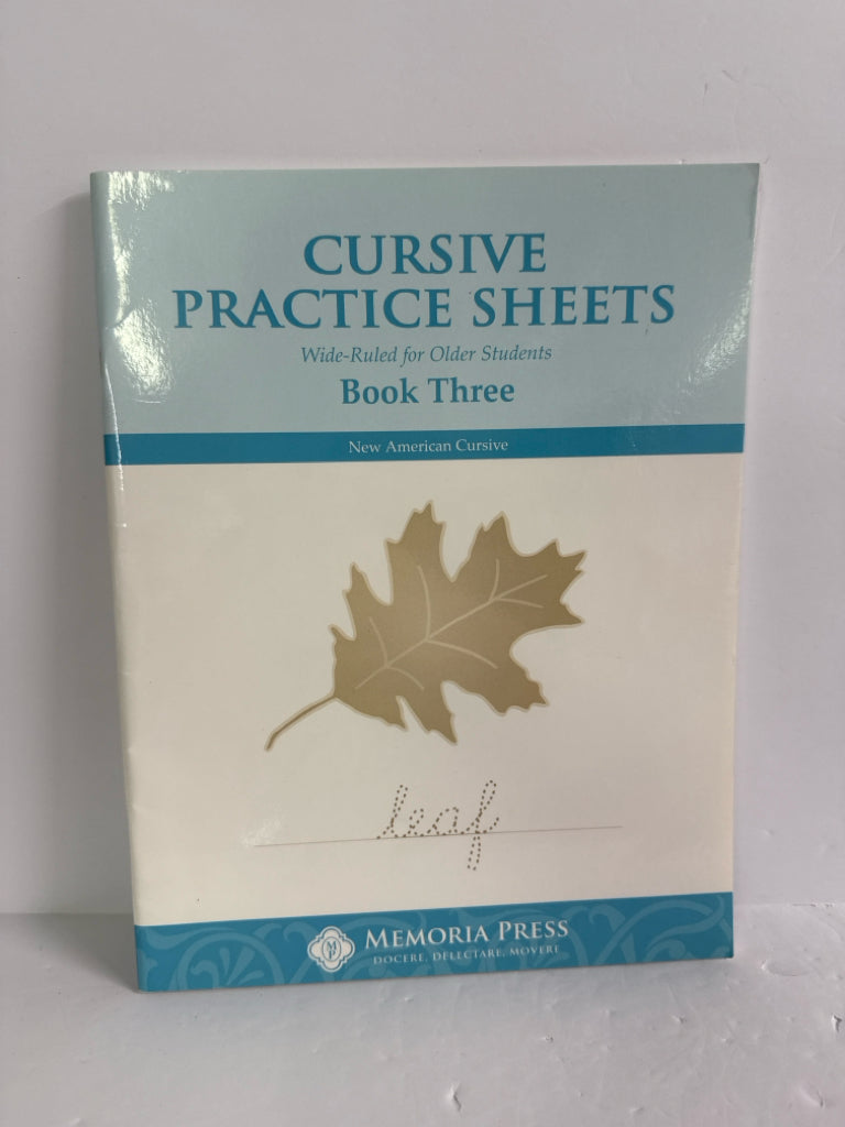 Cursive Practice Sheets Memoria Press Workbook  Pre-Owned Memoria Press