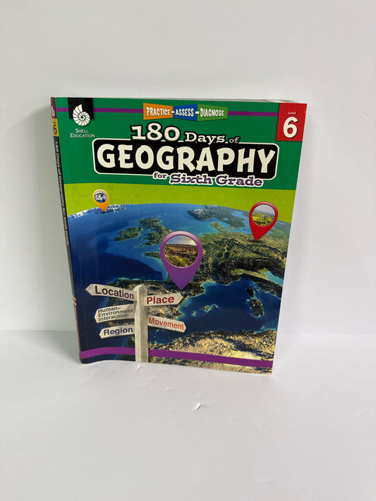 180 Days of Geography Shell Edcuational 6th Grade Geography Books