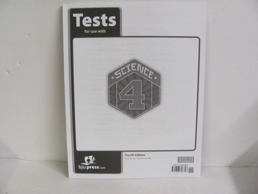 Science 4 BJU Press Tests  Pre-Owned 4th Grade Science Textbooks