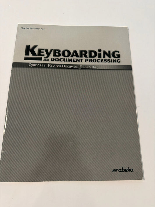 Keyboarding Abeka Quiz/Test Key  Pre-Owned High School Electives Books