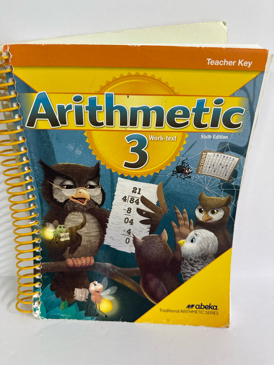 Arithmetic Abeka Teacher Key  Pre-Owned 3rd Grade Mathematics Textbooks