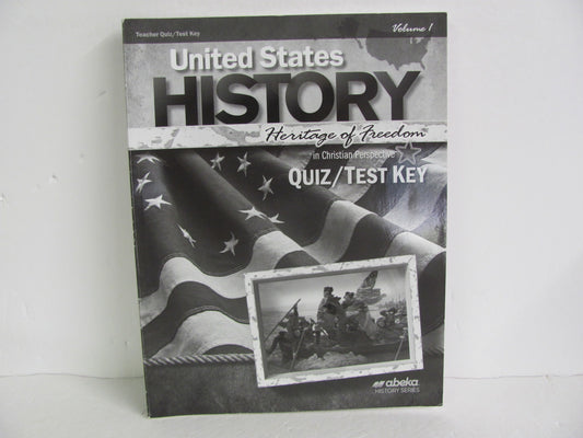 United States History Vol 1 Abeka Quiz/Test Key  Pre-Owned History Textbooks