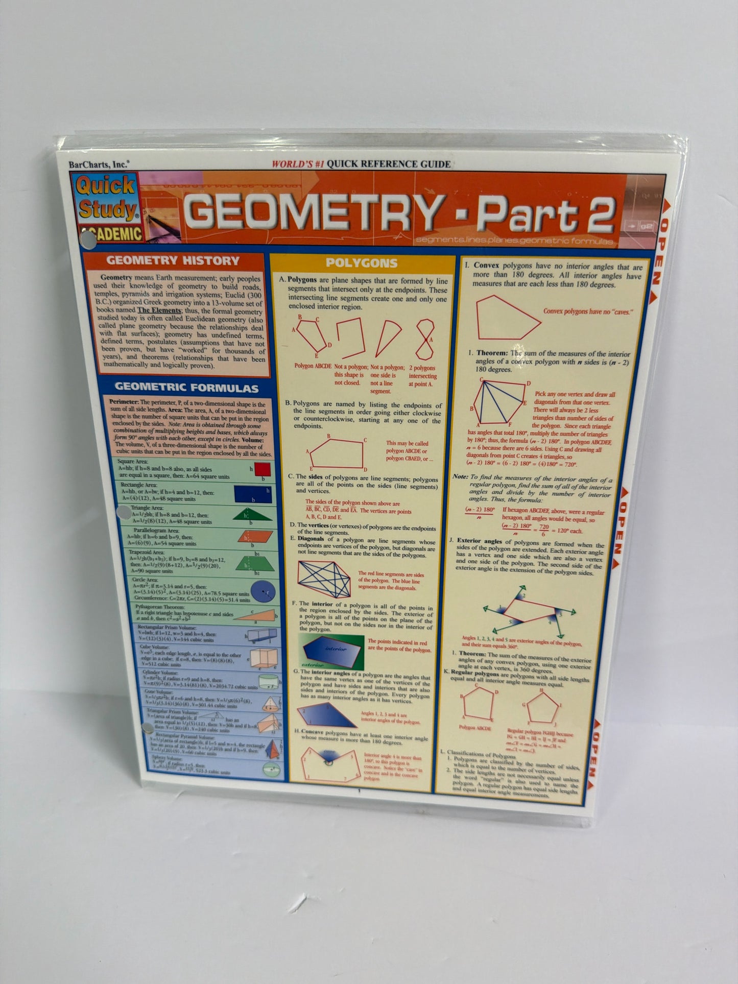 Reference Guide Quick Study Pre-Owned High School Math Help Books