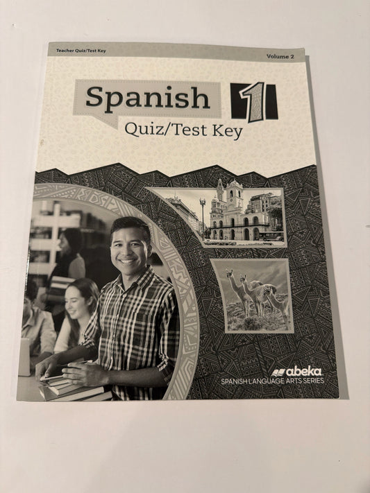 Spanish 1 Volume 2 Abeka Teacher Test Key Pre-Owned High School Spanish Books