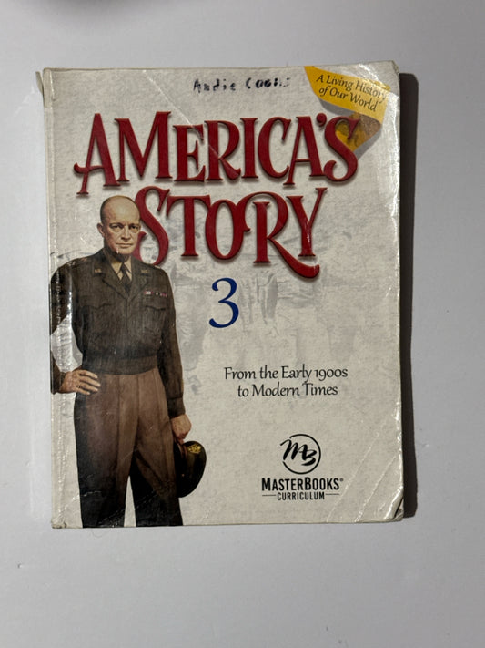 America's Story 3 MasterBooks Student Text  Pre-Owned History Textbooks