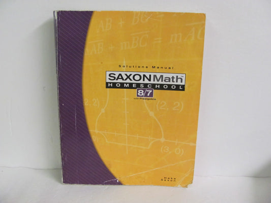 Math 87 Saxon Solution Key Pre-Owned Saxon 7th Grade Mathematics Textbooks