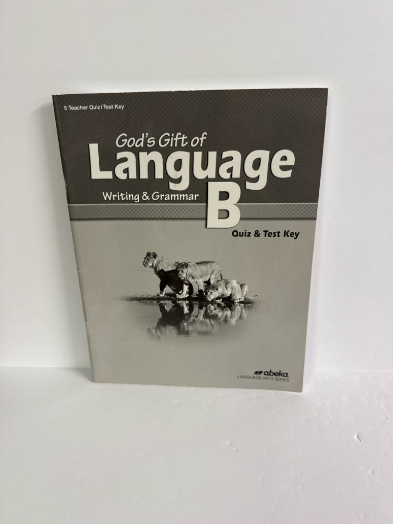 God's Gift of Language B Abeka Quiz/Test Key  Pre-Owned Language Textbooks