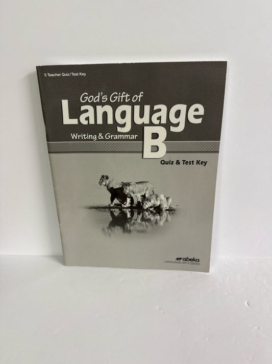 God's Gift of Language B Abeka Quiz/Test Key  Pre-Owned Language Textbooks