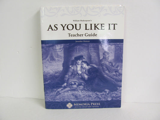As You Like It Memoria Press Teacher Guide  Pre-Owned Shakespeare Fiction Books
