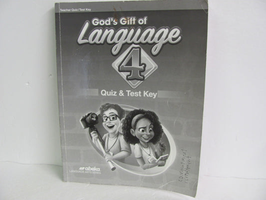 Language 4 Abeka Quiz/Test Key  Pre-Owned 4th Grade Language Textbooks